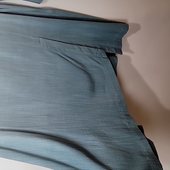 by JJ Ombre Asymmetrical Tunic Linen Look in 3 Shades of Blue 3/4 length sleeves - Picture 9 of 17